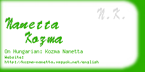 nanetta kozma business card